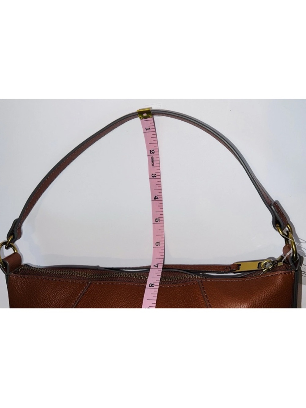 Fossil Skylar Leather Crossbody Purse Brandy Brown Bag Womens NWT Classic Boho - Picture 16 of 17